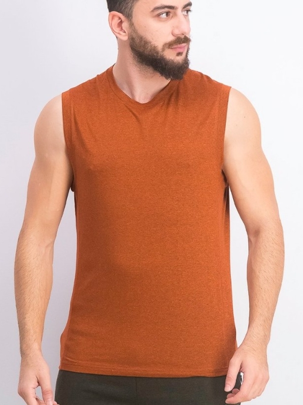 🆕️ 01.Algo Men's Rust Orange Muscle Tank Top
